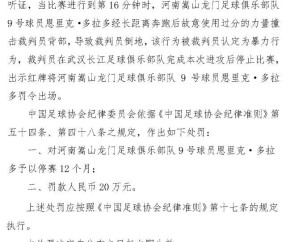 在线体育-重罚！足协罚单：多拉多禁赛12个月，罚款20万元